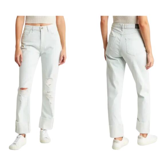 C/E by Current Elliott jeans relaxed cuffed boyfriend light blue size 26 - Picture 1 of 8